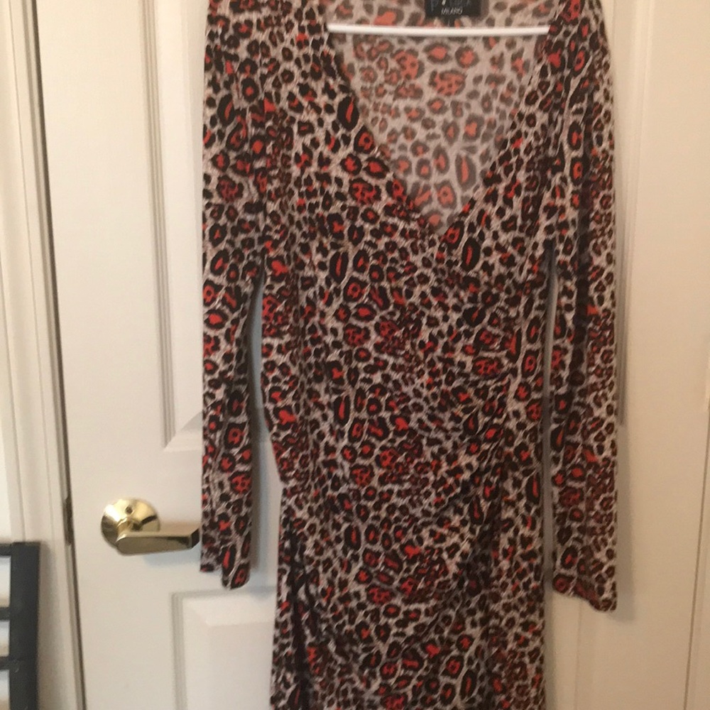 Leopard print P Luca Milano side Ruched Dress